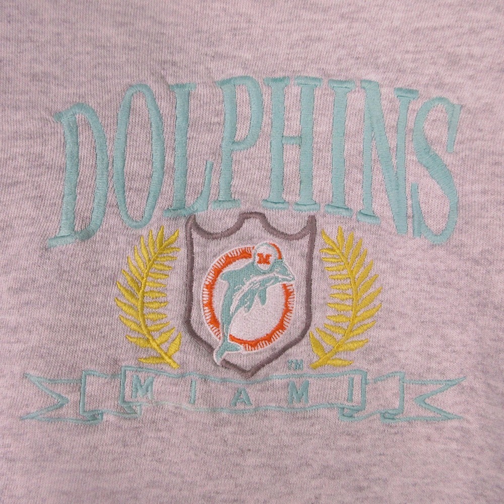 Vintage Miami Dolphins Sweatshirt Mens XL Gray NFL Football Logo 7 Crewneck 90s - Picture 3 of 9